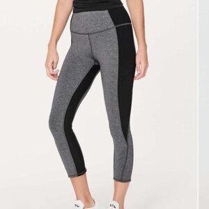 Lululemon On Your Mark Crop (23") size 4 Gray Black